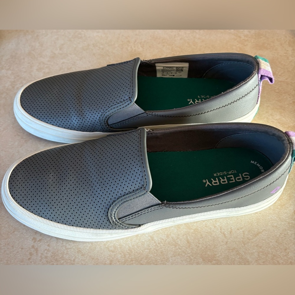 Women’s Sperry Slip On Sneaker! Gray! Worn Only O… - image 2